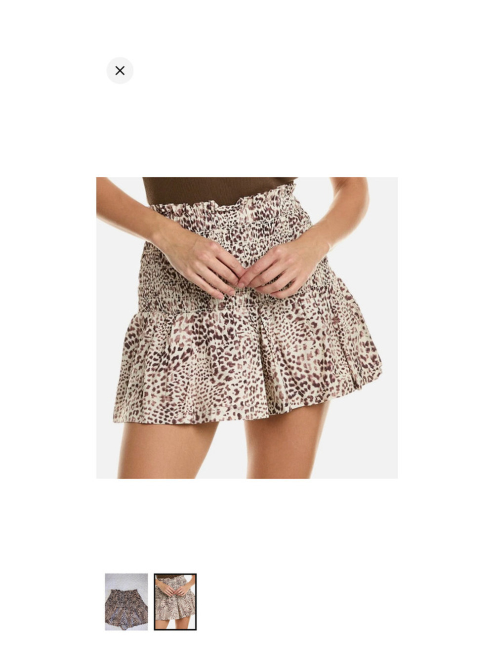 NWT SEA NY Leopard Print Smocked Waist Loose Baggy Short cheetah print L